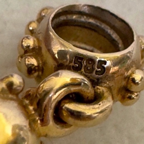 100% Authentic Pandora 14k Solid Gold Bundle (2) Dangle Charm - Picture 7 of 7